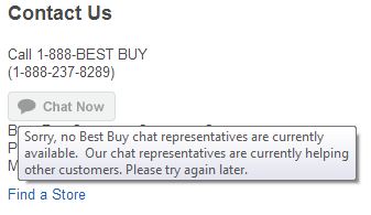 Best Buy Live Chat Widget Offline