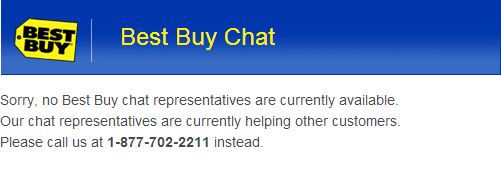 Online Chat Rep Unavailable Best Buy