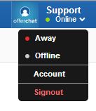 Live chat status Indicator